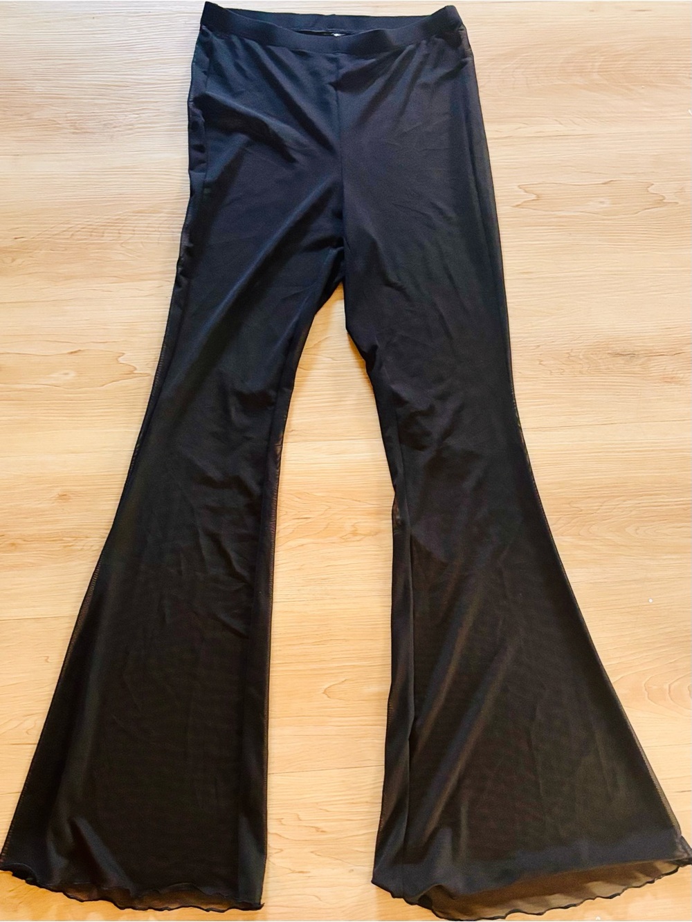 Papaya Sheer Black Resort Flared Lounge Pants S/M